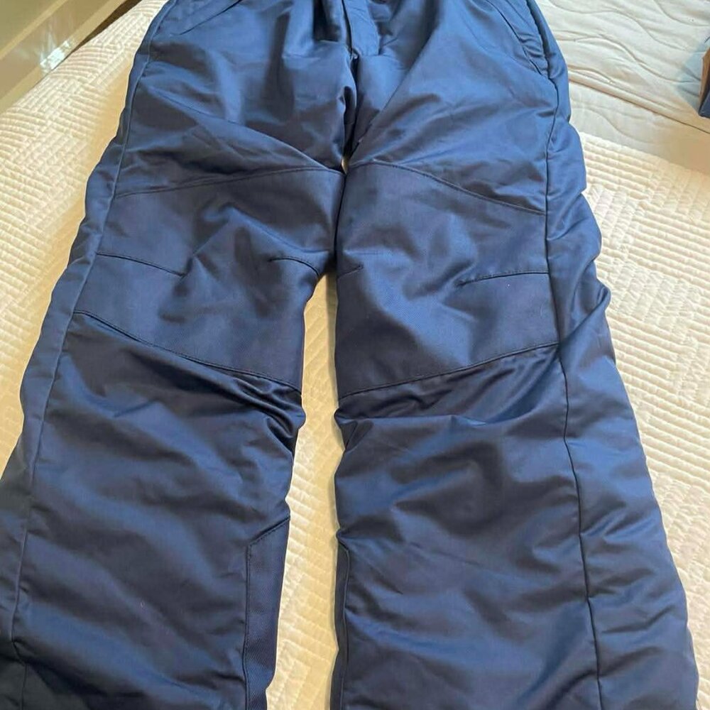 Boys-Size Medium Snow Pants-Water/Wind Proof, Navy Blue